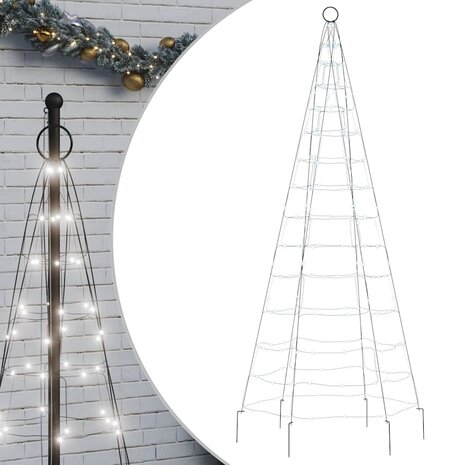 LED-kerstboom 200 LED's koud wit 180 cm 2
