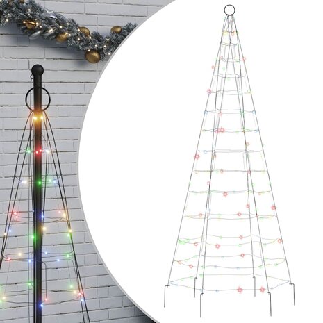 LED-kerstboom 200 LEDs kleurrijk 180 cm 2