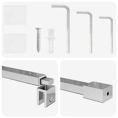 Stabilisatiestang douchewand 70-120 cm voor 6/8 mm glas Chroom 4