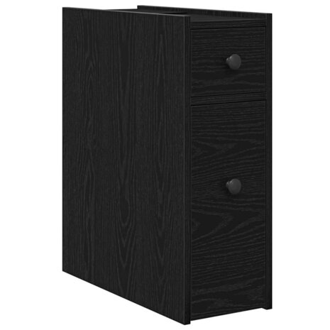 Badkamerkast 21,5 x 50 x 60 cm Bewerkt hout Zwart Eiken 2