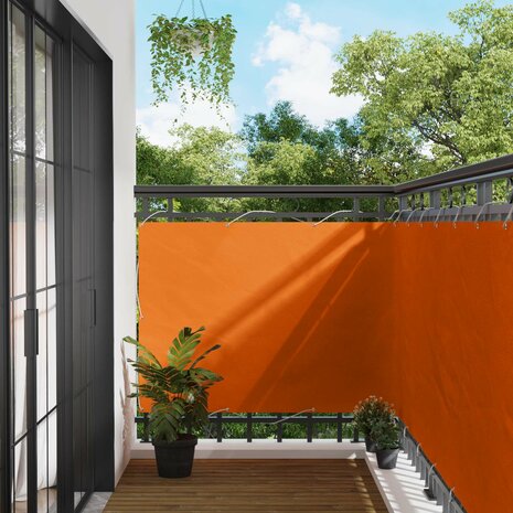Balkonscherm 110 x 300 cm Oxford Stof Rechthoekig Oranje 1