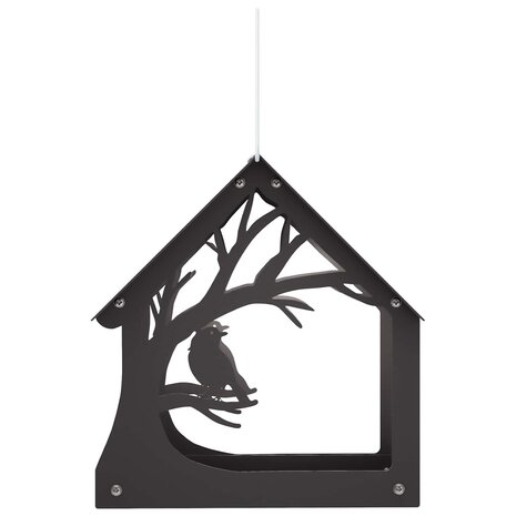 Hangend vogelvoederhuisje Staal Zwart 3