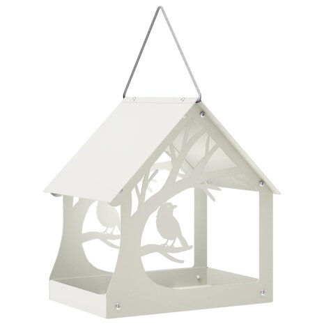 Hangend vogelvoederhuisje Staal Wit 2