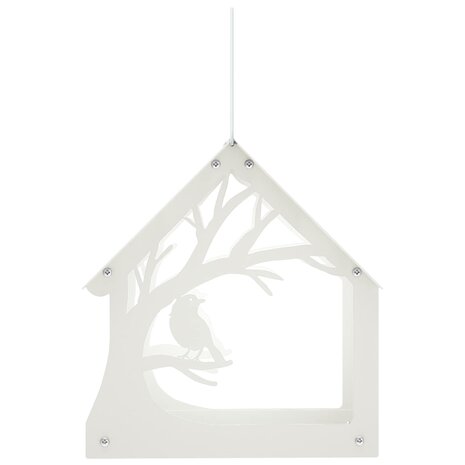 Hangend vogelvoederhuisje Staal Wit 3