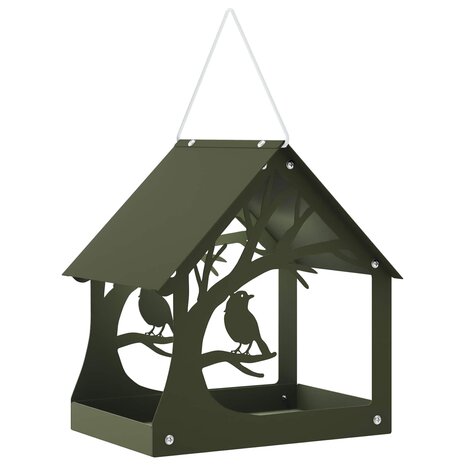 Hangend vogelvoederhuisje Staal Olijfgroen 2