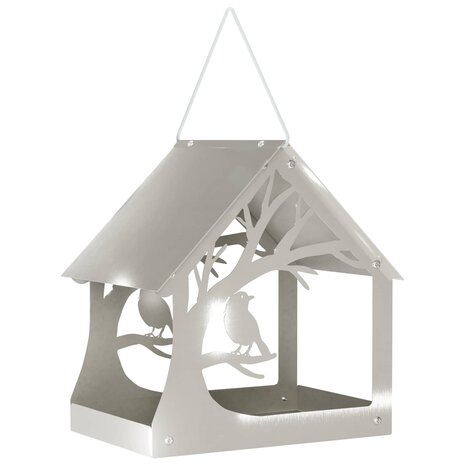 Hangend vogelvoederhuisje Roestvrij staal zilver 2