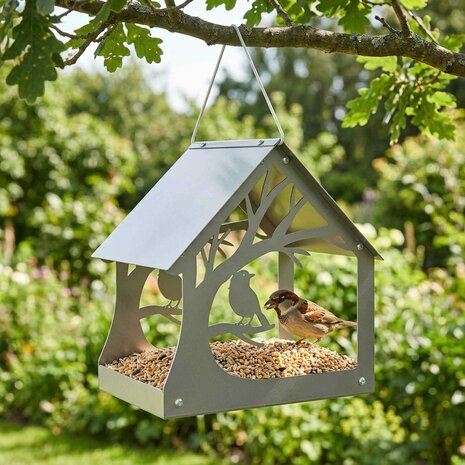 Hangend vogelvoederhuisje Gegalvaniseerd staal zilver 1