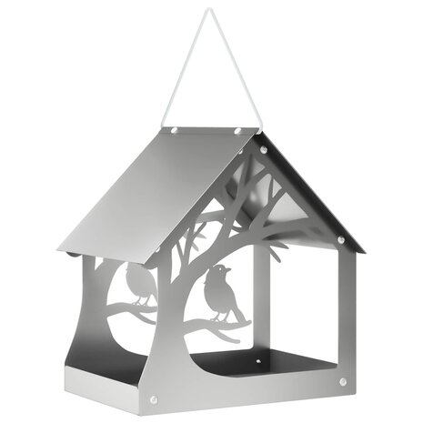 Hangend vogelvoederhuisje Gegalvaniseerd staal zilver 2