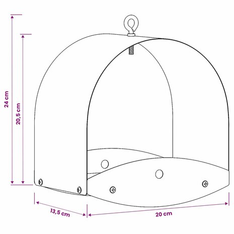 Hangend vogelvoederhuisje Staal Wit 6