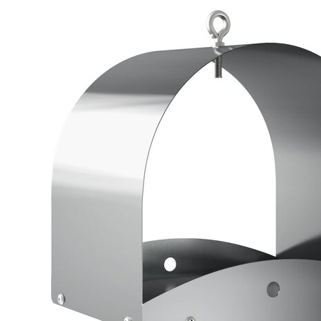 Hangend vogelvoederhuisje Gegalvaniseerd staal zilver 5