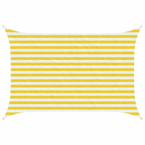 Schaduwdoek Rechthoekig 2 x 2,5 m HDPE Geel en Wit 1