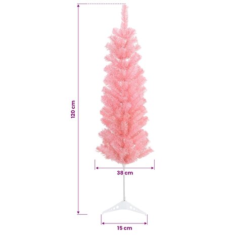 Kunstkerstboom 120 cm PVC en staal Roze 7