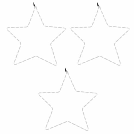 Kerstfiguren sterren met 48 LED's 3 st 56 cm warmwit 5
