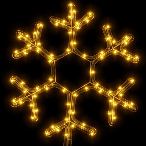 Kerstfiguur sneeuwvlok met LED's 2 st 38x37 cm warmwit 3