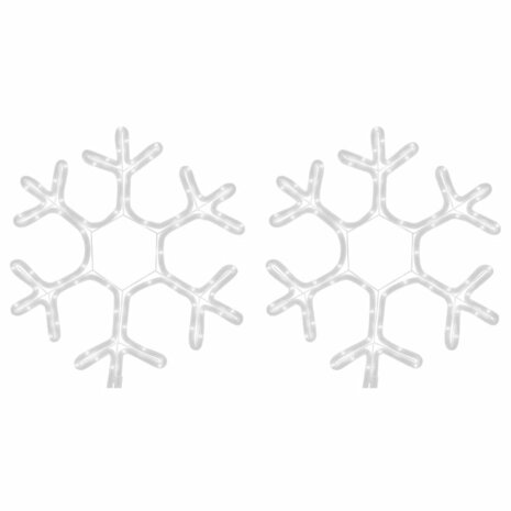 Kerstfiguur sneeuwvlok met LED's 2 st 38x37 cm warmwit 5