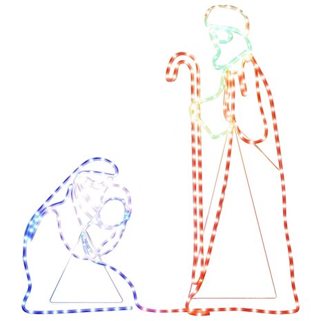 Kerstfiguren Jozef en Maria met 264 LED's 40x55 en 38x100 cm 2