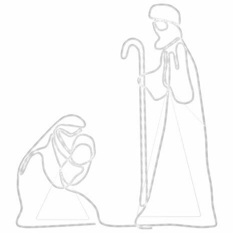 Kerstfiguren Jozef en Maria met 264 LED's 40x55 en 38x100 cm 5