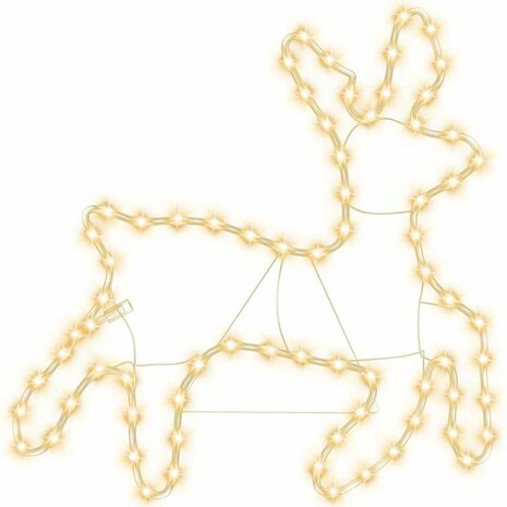 Kerstfiguur rendier met 72 warmwitte LED's 57x55x4,5 cm 2