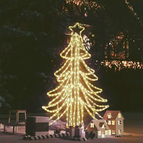 Kerstfiguur kerstboom met warmwitte LED's 87x87x93 cm 1