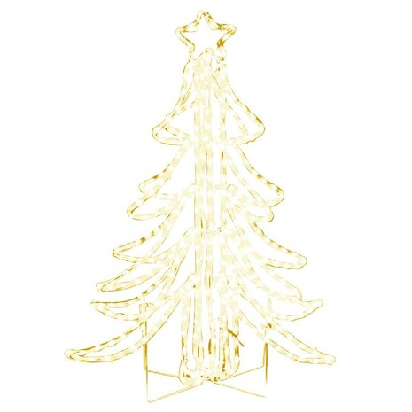 Kerstfiguur kerstboom met warmwitte LED's 87x87x93 cm 2