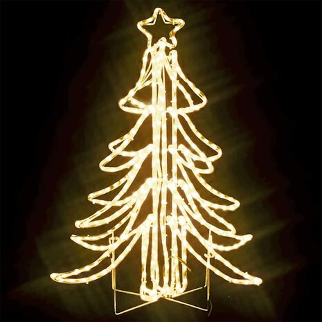 Kerstfiguur kerstboom met warmwitte LED's 87x87x93 cm 3