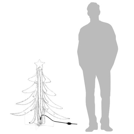 Kerstfiguur kerstboom met warmwitte LED's 87x87x93 cm 7