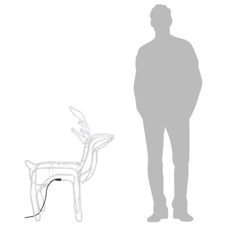 Kerstfiguur rendier koudwit 76x42x87 cm 7