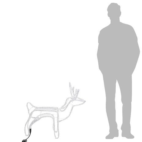 Kerstfiguur rendier koudwit 60x30x60 cm 7