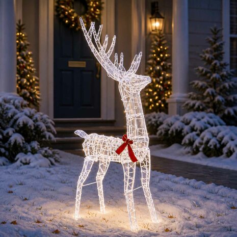 3D Kerst Rendier LOVIISA 300 LED's Koel wit 70 x 26 x 128 cm 3
