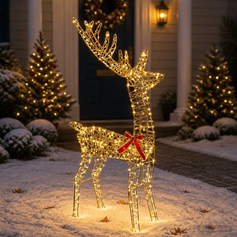 3D Kerst Rendier LOVIISA 300 LED's Warmwit 70 x 26 x 128 cm 1