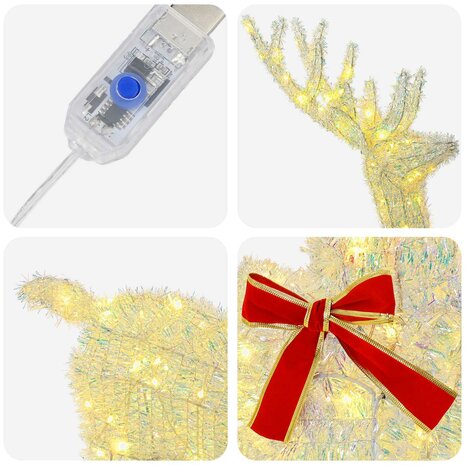 3D Kerst Rendier LOVIISA 140 LED's Warmwit 70 x 26 x 128 cm 5