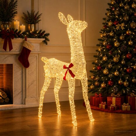 3D Kerst Rendier LOVIISA 110 LED's Warmwit 70 x 26 x 100 cm 3