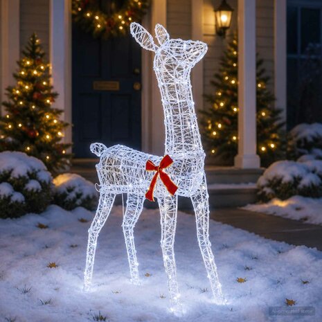 3D Kerst Rendier LOVIISA 110 LED's Koel wit 70 x 26 x 100 cm 1