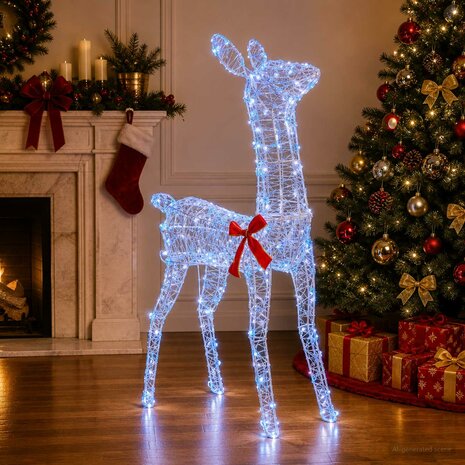 3D Kerst Rendier LOVIISA 110 LED's Blauw 70 x 26 x 100 cm 3