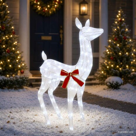 3D Kerst Rendier LOVIISA 110 LED's Koel wit 70 x 26 x 100 cm 3