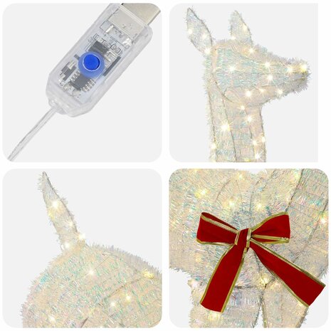 3D Kerst Rendier LOVIISA 110 LED's Warmwit 70 x 26 x 100 cm 5