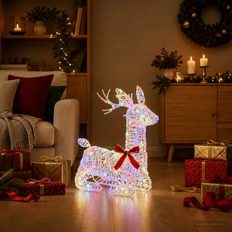 3D Kerst Rendier LOVIISA 140 LED's Meerkleurig 55 x 22 x 63 cm 1