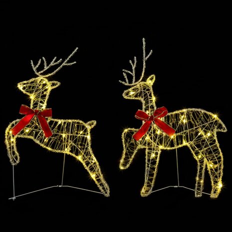 Kerst Rendier 2 st 40 LED's Warmwit 43 x 19 x 65 cm 4
