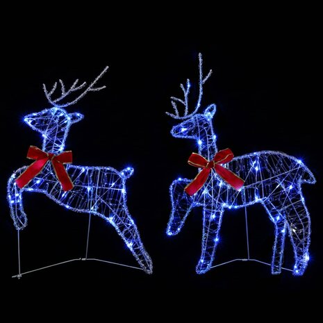 Kerst Rendier 2 st 40 LED's Blauw 43 x 19 x 65 cm 4