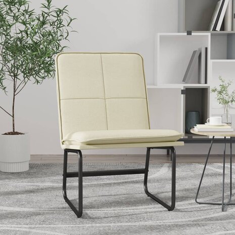 Loungestoel 54x75x76 cm kunstleer cr&egrave;mekleurig 1
