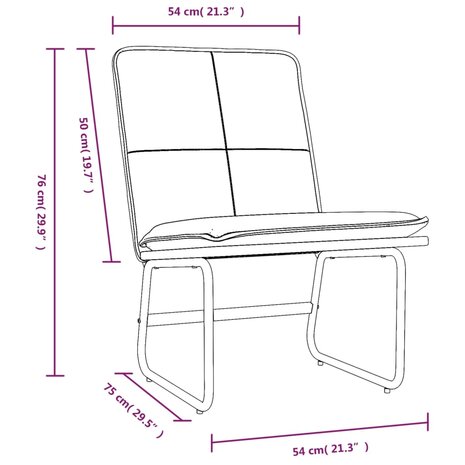 Loungestoel 54x75x76 cm kunstleer cr&egrave;mekleurig 8