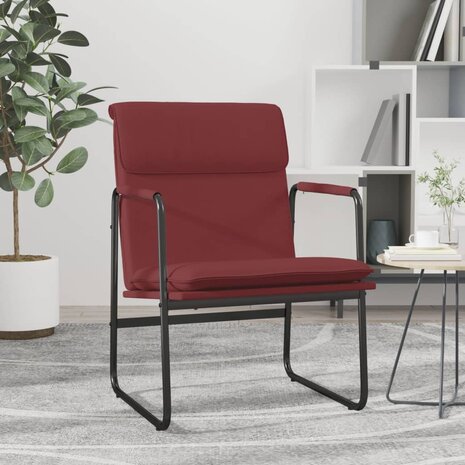 Loungestoel 55x64x80 cm kunstleer wijnrood 1
