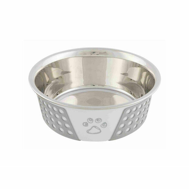 Voerbak voor honden Trixie Wit Grijs Siliconen Roestvrij staal 750 ml 1