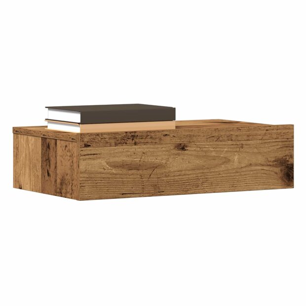 Nachtkastje 60x35 cm spaanplaat oud hout 1