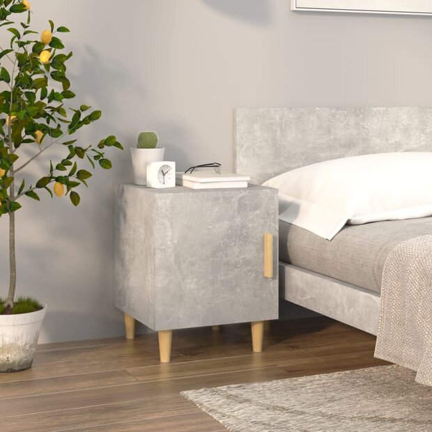 Nachtkastje bewerkt hout betongrijs 1
