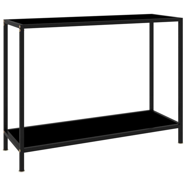 Wandtafel 100x35x75 cm gehard glas zwart 1