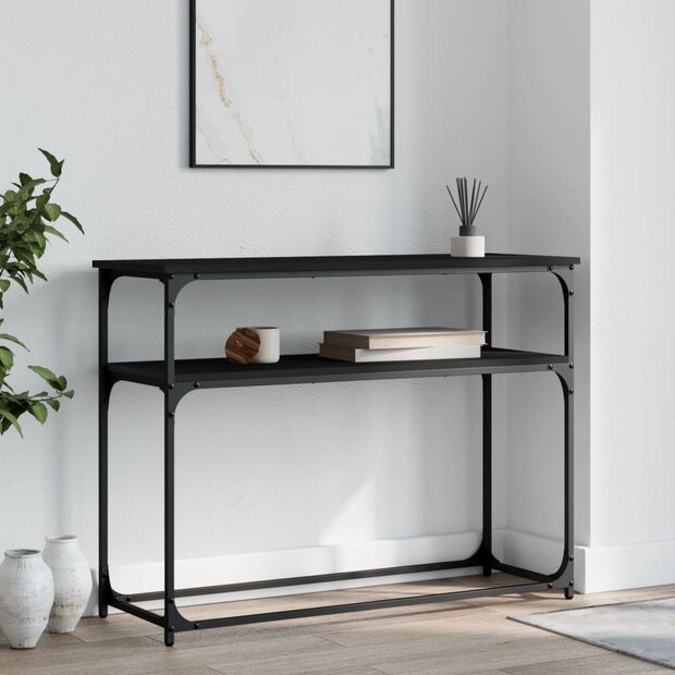Wandtafel 100x35,5x75 cm bewerkt hout zwart 1