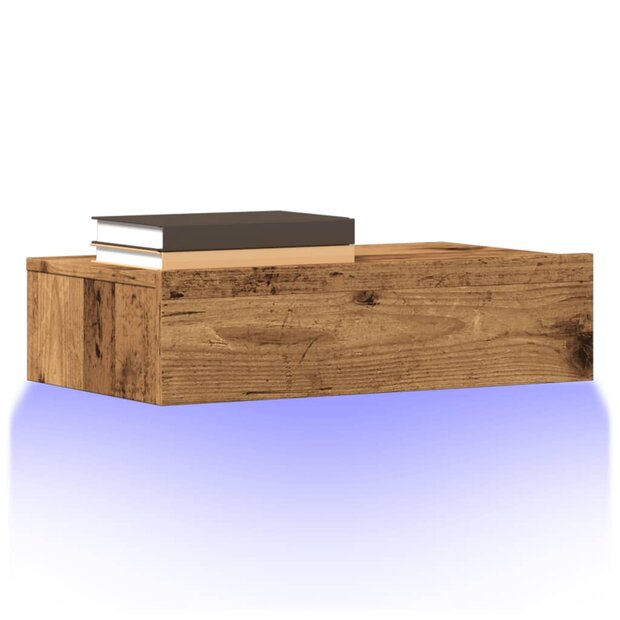 Tv-meubel met LED-verlichting 60x35x15,5 cm oud houtkleurig 1