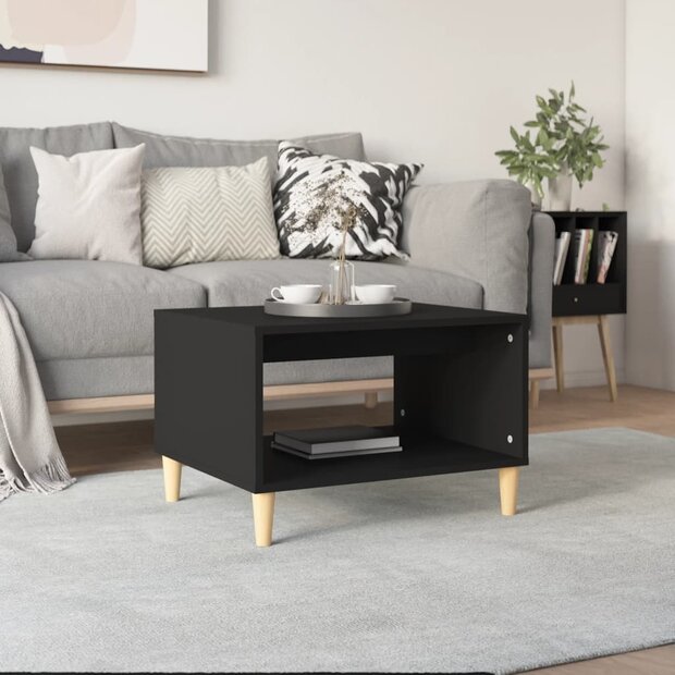 Salontafel 60x50x40 cm bewerkt hout zwart 1
