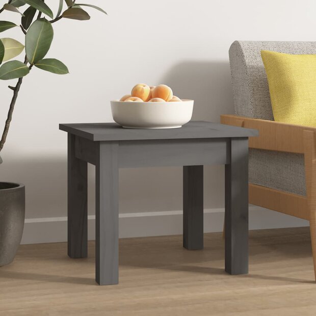 Salontafel 35x35x30 cm massief grenenhout grijs 1